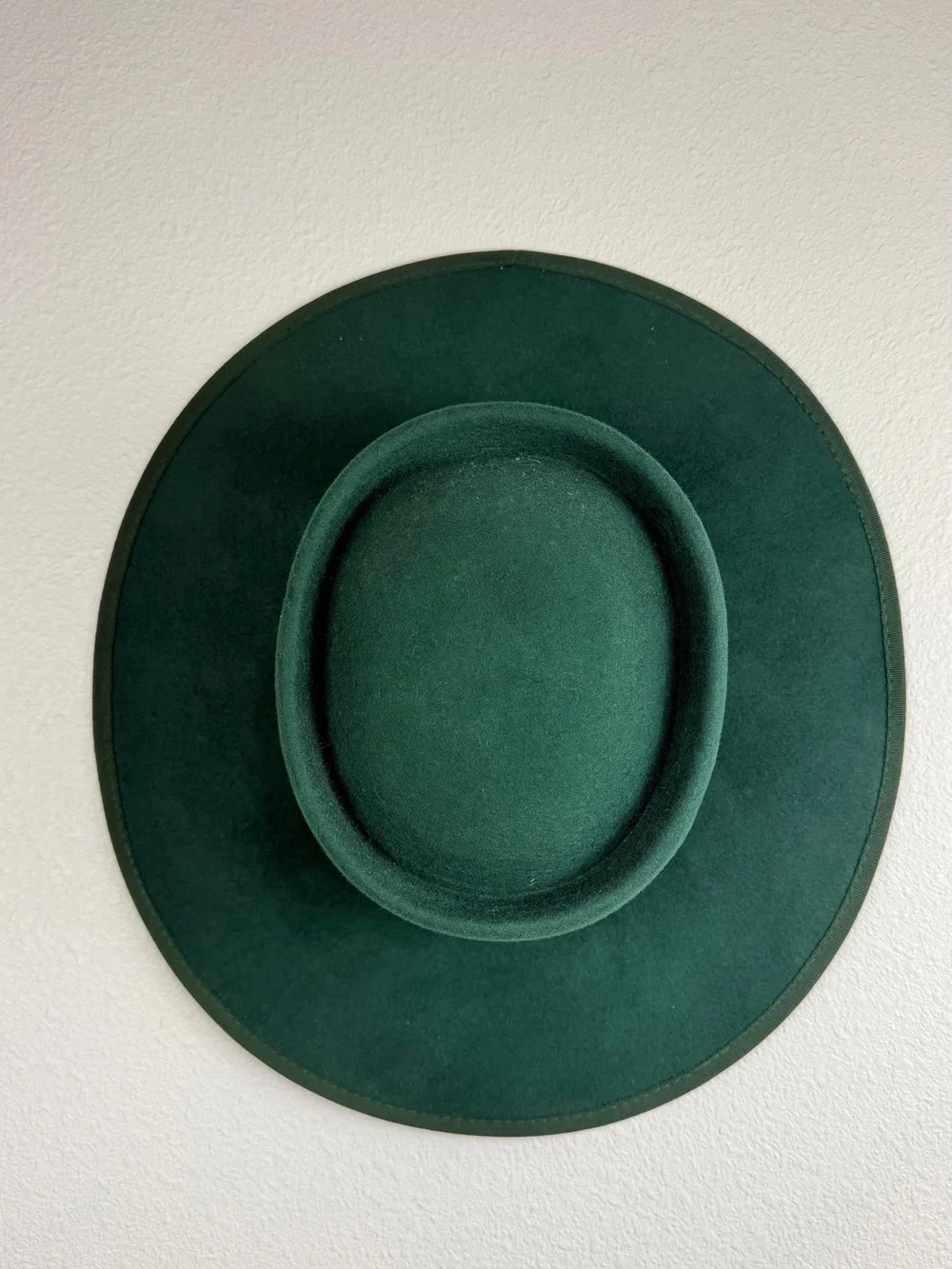 Olive & Pique Green Bow Adjustable Wide Brim Wool Hat